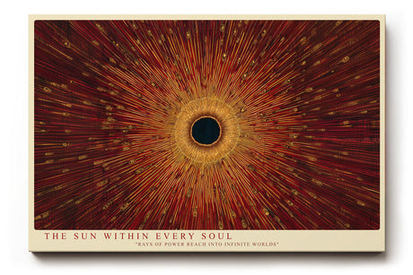 Paul Sinus Wandbild The Sun Within Every Soul Abstract Energy of Radiant Power in Red and Gold