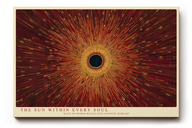 Paul Sinus Wandbild The Sun Within Every Soul Abstract Energy of Radiant Power in Red and Gold