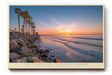 Paul Sinus Wandbild The Sunset of California Shores stimmungsvolles Küstenmotiv mit Palmen und Sonnenuntergang am Meer