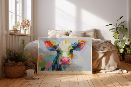 Paul Sinus Wandbild The Sweet Little Colorful Cow Big Bright Eyes Full of Pure Joy
