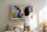 Paul Sinus Wandbild The Sweet Little Colorful Cow Big Bright Eyes Full of Pure Joy