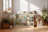 Paul Sinus Wandbild The Terrace in Côte d’Azur elegantes Sommermotiv mit Frau auf Terrasse und Blick auf das Meer