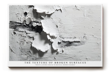 Paul Sinus Wandbild The Texture of Broken Surfaces abstraktes Strukturmotiv mit aufgebrochenen weißen Farbschichten