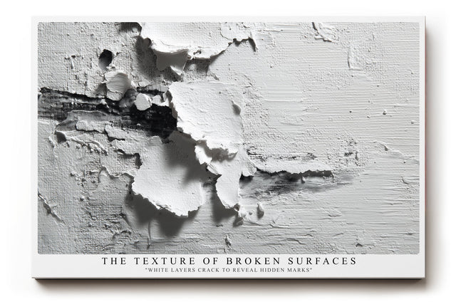 Paul Sinus Wandbild The Texture of Broken Surfaces abstraktes Strukturmotiv mit aufgebrochenen weißen Farbschichten