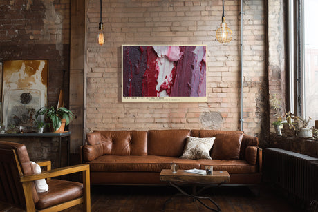 Paul Sinus Wandbild The Texture of Passion – ausdrucksstarke Farbstruktur in Rot und Violett symbolisiert Emotion, Tiefe und kreative Energie