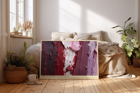 Paul Sinus Wandbild The Texture of Passion – ausdrucksstarke Farbstruktur in Rot und Violett symbolisiert Emotion, Tiefe und kreative Energie