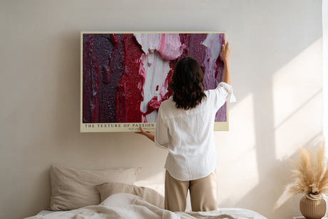 Paul Sinus Wandbild The Texture of Passion – ausdrucksstarke Farbstruktur in Rot und Violett symbolisiert Emotion, Tiefe und kreative Energie