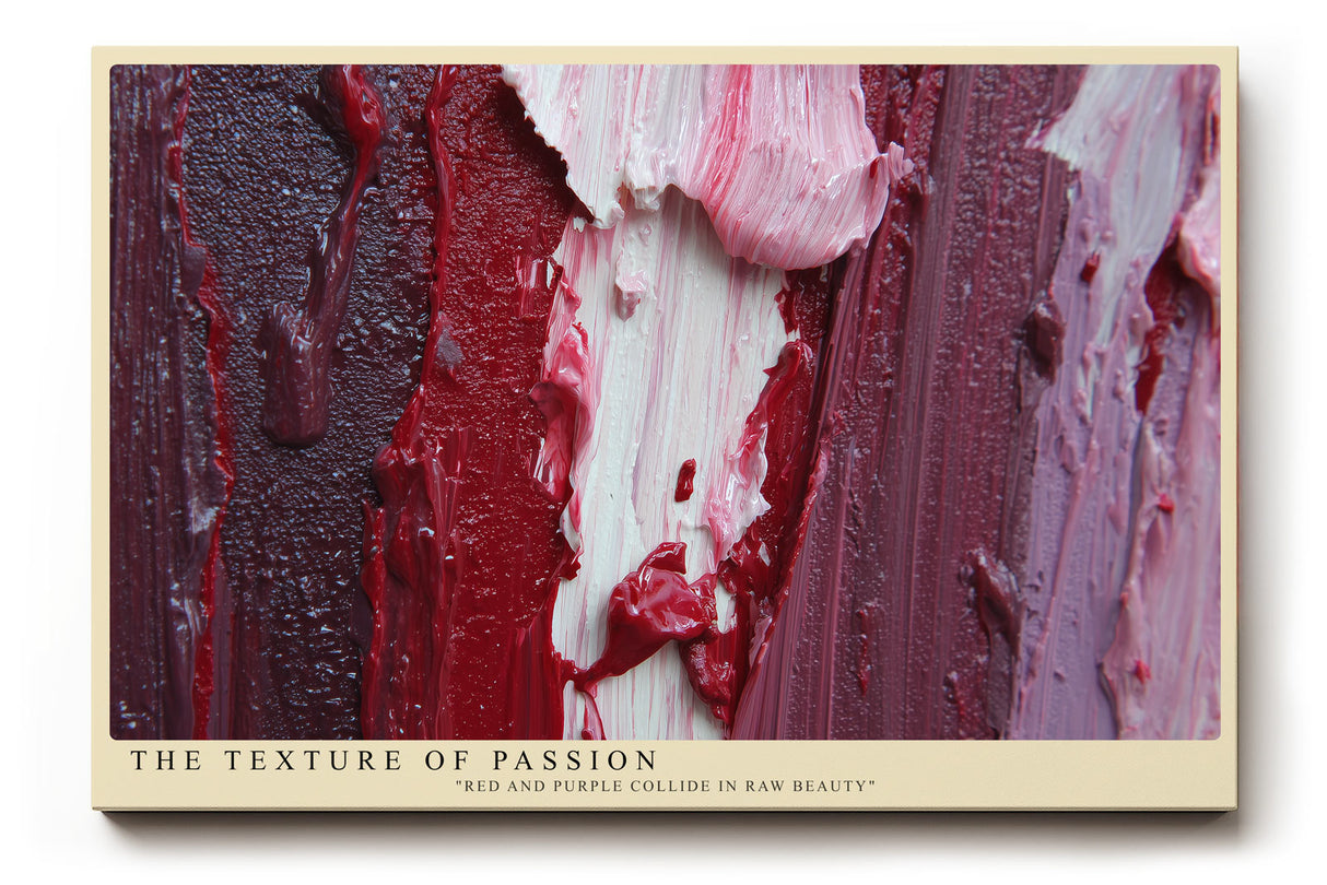 Paul Sinus Wandbild The Texture of Passion – ausdrucksstarke Farbstruktur in Rot und Violett symbolisiert Emotion, Tiefe und kreative Energie