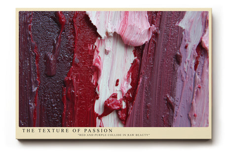 Paul Sinus Wandbild The Texture of Passion – ausdrucksstarke Farbstruktur in Rot und Violett symbolisiert Emotion, Tiefe und kreative Energie