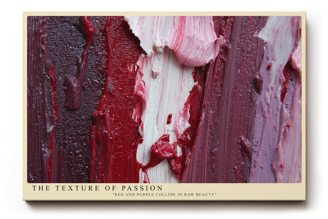 Paul Sinus Wandbild The Texture of Passion – ausdrucksstarke Farbstruktur in Rot und Violett symbolisiert Emotion, Tiefe und kreative Energie