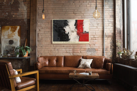 Paul Sinus Wandbild The Texture of Red and Black Rough Brushstrokes Create a Strong Contrast