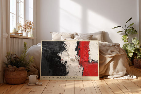Paul Sinus Wandbild The Texture of Red and Black Rough Brushstrokes Create a Strong Contrast