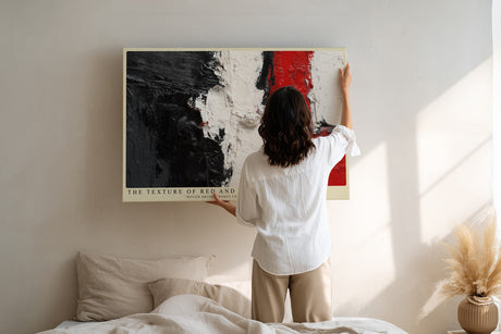 Paul Sinus Wandbild The Texture of Red and Black Rough Brushstrokes Create a Strong Contrast
