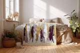 Paul Sinus Wandbild The Textures of Abstract Elegance – Modernes Acrylmotiv in Gold, Weiß und Bordeaux mit strukturierter Oberfläche und Tiefenwirkung