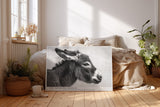 Paul Sinus Wandbild The Thinking Donkey Black and White Animal Portrait with Subtle Humor and Expression
