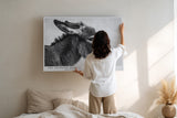 Paul Sinus Wandbild The Thinking Donkey Black and White Animal Portrait with Subtle Humor and Expression