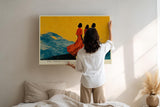 Paul Sinus Wandbild 120x80cm The Three Fates moderne Kunst Silhouetten Frauen Landschaft Poster für Wohnzimmer Schlafzimmer Büro