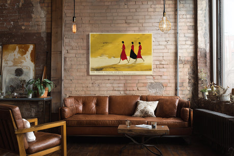 Paul Sinus Wandbild The Three Sisters of Fate Minimalist Figures on Golden Path