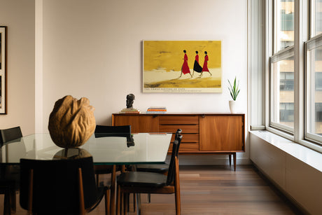 Paul Sinus Wandbild The Three Sisters of Fate Minimalist Figures on Golden Path