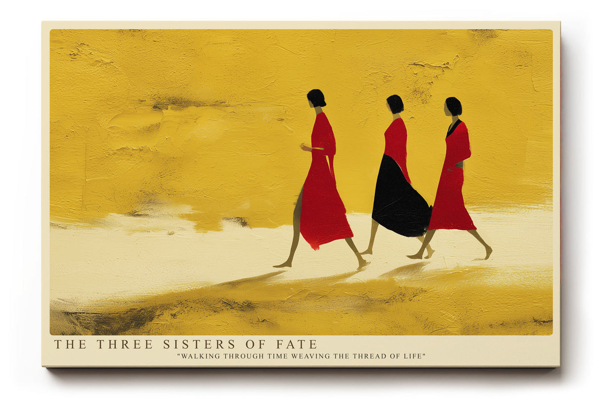 Paul Sinus Wandbild The Three Sisters of Fate Minimalist Figures on Golden Path