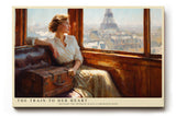 Paul Sinus Wandbild The Train to Her Heart – Frau im Zug mit Blick auf Paris symbolisiert Sehnsucht, Liebe und nostalgische Eleganz