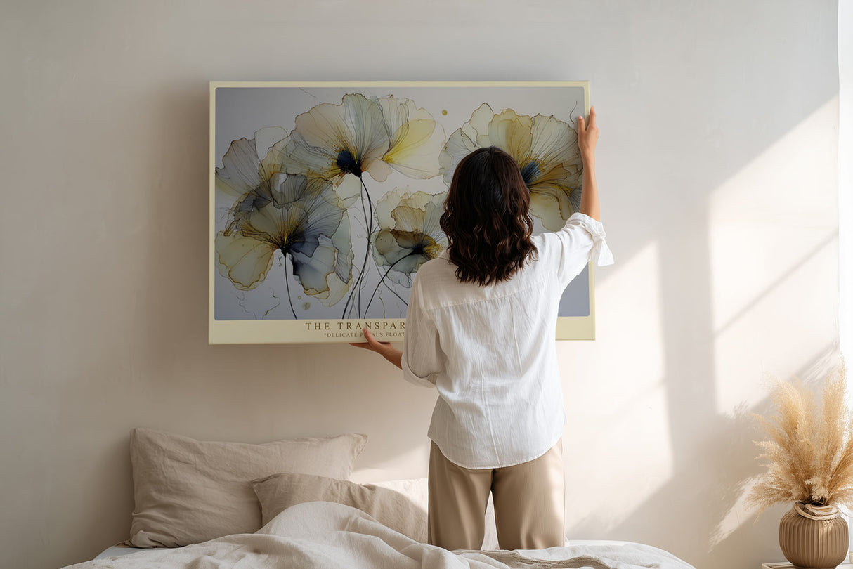 Paul Sinus Wandbild The Transparent Flowers – filigrane Blüten in zarten Farben symbolisieren Zerbrechlichkeit, Leichtigkeit und poetische Schönheit