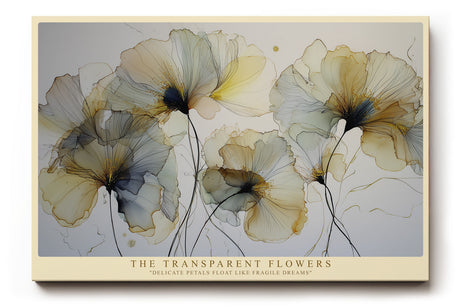 Paul Sinus Wandbild The Transparent Flowers – filigrane Blüten in zarten Farben symbolisieren Zerbrechlichkeit, Leichtigkeit und poetische Schönheit