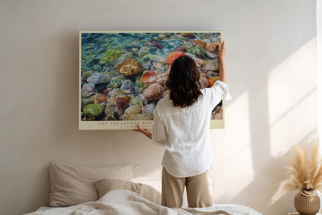 Paul Sinus Wandbild The Treasures Beneath Clear Waters – Realistisches Meeresmotiv mit Muscheln und Steinen im klaren Wasser, farbenfrohes Naturkunstwerk