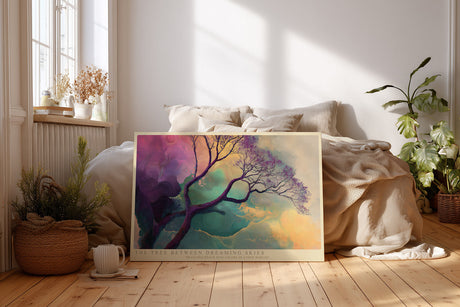 Paul Sinus Wandbild The Tree Between Dreaming Skies Colorful Branches Across Imaginary Worlds