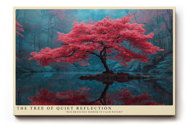 Paul Sinus Wandbild The Tree of Quiet Reflection Red Maple Serenity Over Still Waters