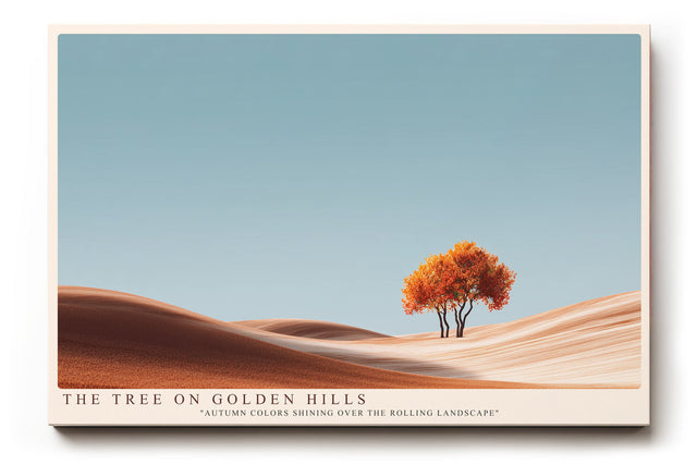 Paul Sinus Wandbild The Tree on Golden Hills – Herbstlandschaft mit Baum und Dünen