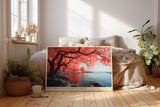 Paul Sinus Wandbild The Trees of a Crimson Shore Red Reflections by Tranquil Waters