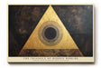 Paul Sinus Wandbild The Triangle of Hidden Worlds geometrisches Kunstmotiv mit goldenem Dreieck und Kreissymbol