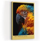 Paul Sinus Wandbild in 40x60cm The Tropical King – farbenprächtiges Porträt eines Aras in intensiven Blauund Gelbtönen für exotische Raumgestaltung