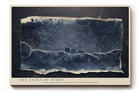 Paul Sinus Wandbild The Veins of Night – Abstrakte Textur in Dunkelblau, inspiriert von organischen Linien und verborgenen Strukturen