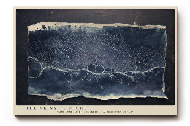Paul Sinus Wandbild The Veins of Night – Abstrakte Textur in Dunkelblau, inspiriert von organischen Linien und verborgenen Strukturen