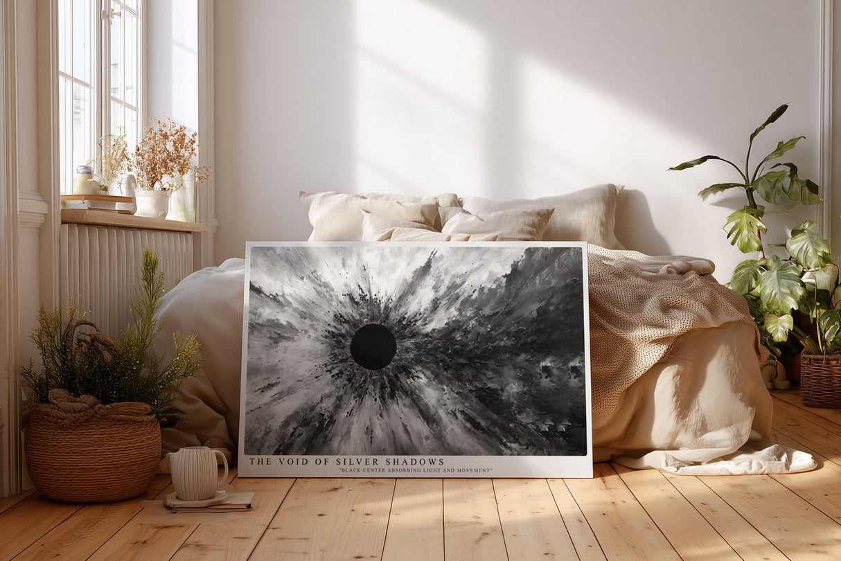 Paul Sinus Wandbild The Void of Silver Shadows Abstract Depth of Light and Darkness
