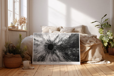 Paul Sinus Wandbild The Void of Silver Shadows Abstract Depth of Light and Darkness