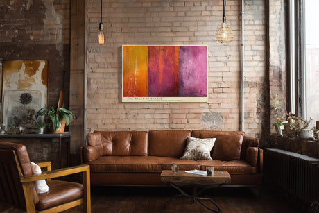 Paul Sinus Wandbild The Walls of Sunset Abstract Texture in Orange Pink and Red Passion