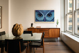 Paul Sinus Wandbild The Watcher of Midnight Hours Mystical Owl with Deep Blue Gaze and Celestial Symbolism