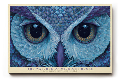Paul Sinus Wandbild The Watcher of Midnight Hours Mystical Owl with Deep Blue Gaze and Celestial Symbolism