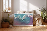 Paul Sinus Wandbild The Wave of Changing Colors – Abstrakte Meereswelle in Türkis und Rosa, fließendes Farbmotiv mit moderner Textur und Bewegung