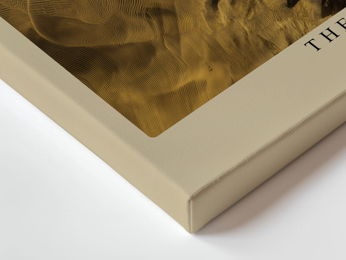 Paul Sinus Wandbild The Waves of Golden Energy abstraktes Kunstmotiv mit goldenen Lichtwellen auf dunklem Grund
