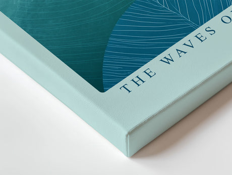 Paul Sinus Wandbild The Waves of Silent Nature abstraktes Landschaftsmotiv in Blau- und Grüntönen mit sanften Formen