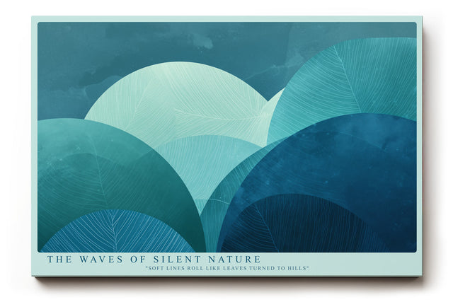 Paul Sinus Wandbild The Waves of Silent Nature abstraktes Landschaftsmotiv in Blau- und Grüntönen mit sanften Formen