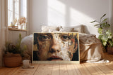 Paul Sinus Wandbild The Weight of Her Look Expressive Female Portrait in Layers of Emotion and Time