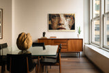 Paul Sinus Wandbild The Weight of Her Look Expressive Female Portrait in Layers of Emotion and Time