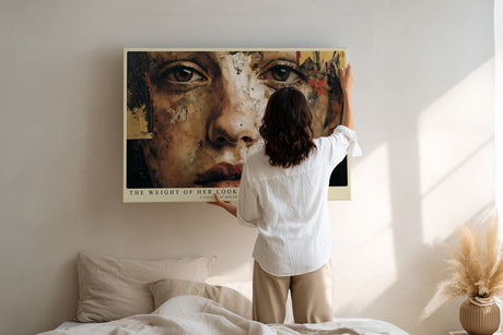 Paul Sinus Wandbild The Weight of Her Look Expressive Female Portrait in Layers of Emotion and Time