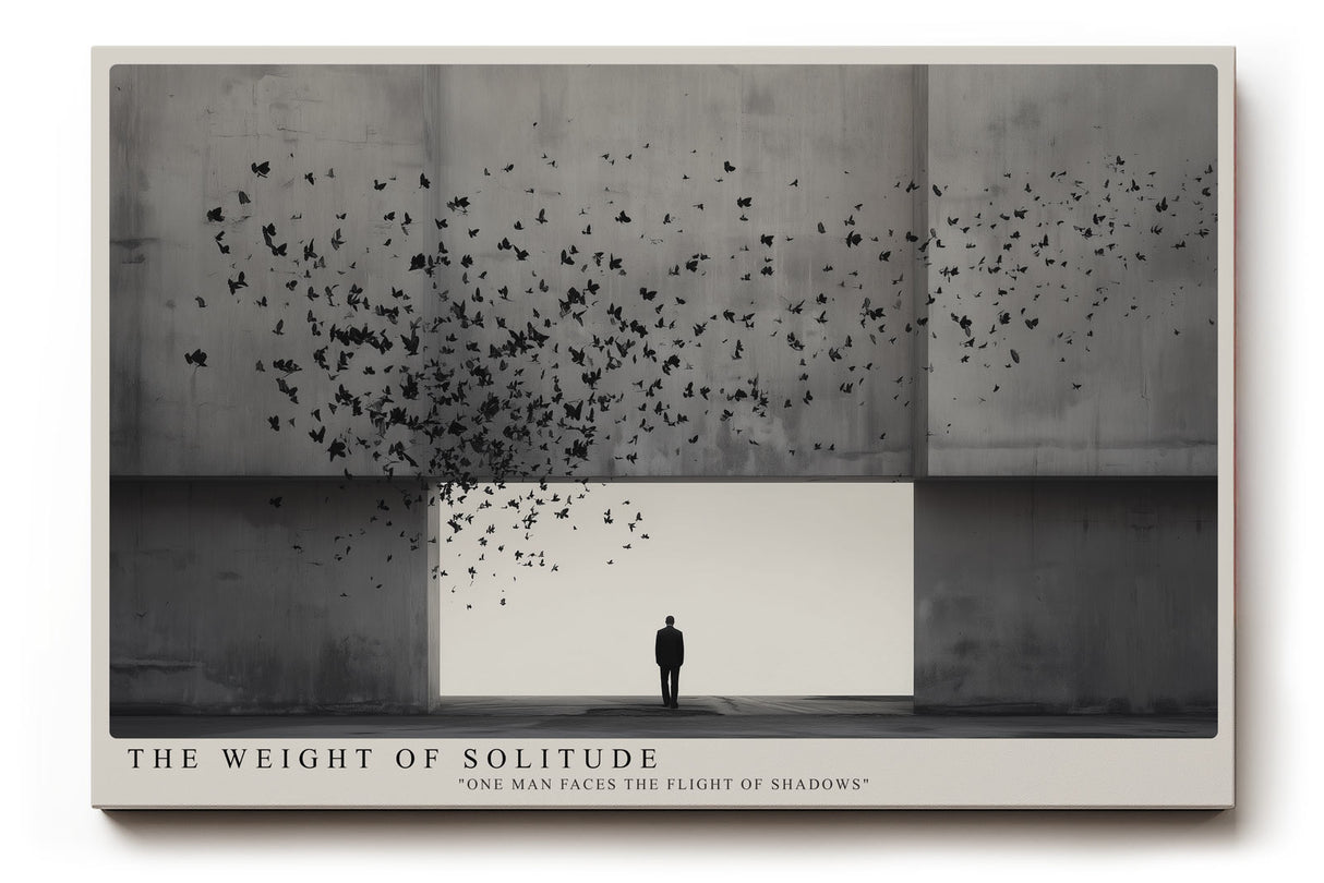 Paul Sinus Wandbild The Weight of Solitude One Man Faces the Flight of Shadows