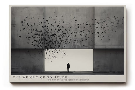 Paul Sinus Wandbild The Weight of Solitude One Man Faces the Flight of Shadows